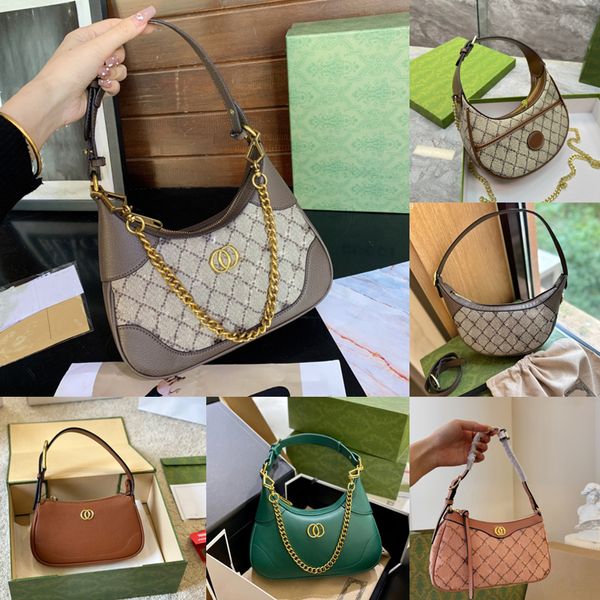 Designer-Damen-Umhängetasche, klassische Handtasche, modische Halbmond-Tasche, Leder-Canvas-Baguette-Tasche, luxuriöse Umhängetaschen für Damen
