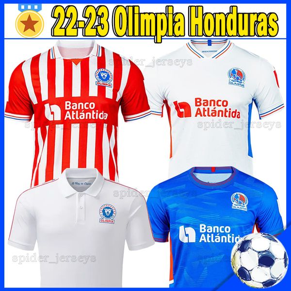 23 24 CD Olimpia Honduras Futbol Formaları Evde Üçüncü Futbol Gömlekleri 2023 2024 Nunez Paz Figueroa Örümcek Polo Formaları M.Pinto Erkekler Futbol Üniformaları