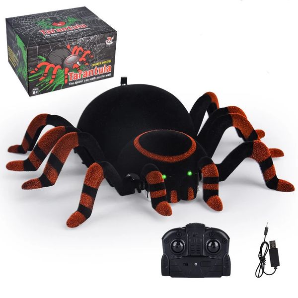 ElectricRC Animais Parede Escalada Aranha Controle Remoto Brinquedos Infravermelho RC Animal Kid Presente Brinquedo Simulação Peludo Eletrônico Aranha Brinquedo Surpresa para Criança 231115