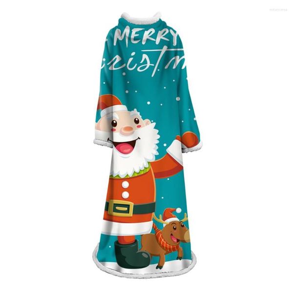 Battaniye kollu battaniye Noel çam kozalağı, portatif giyilebilir kabarık özel atış sargısı bırakıyor