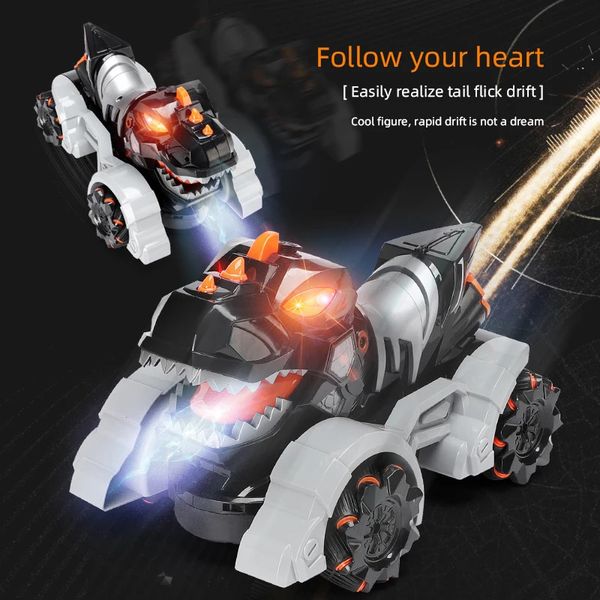 Trasformazione giocattoli Robot 4WD ad alta velocità Rc Drift Dinosauri Off Road Car Radio Control Spray Turbo Racing Ragazzo Giocattolo per bambini Animali elettronici Regalo di Natale 231114