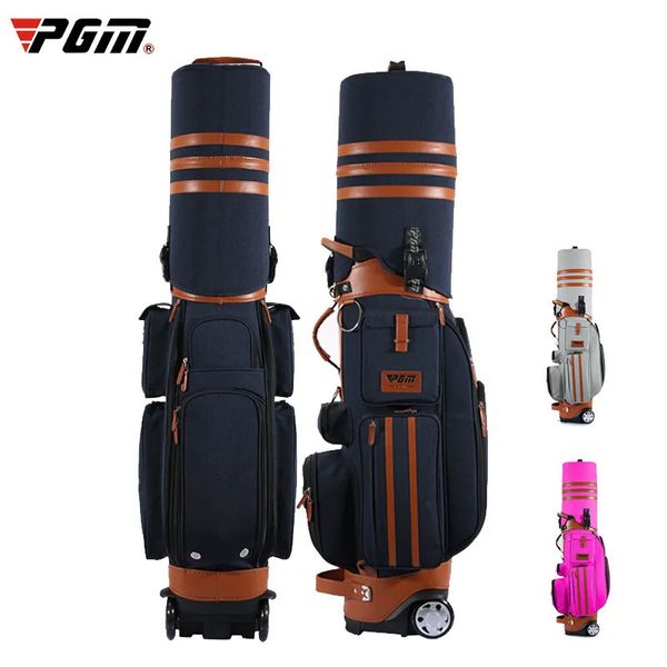 Golftaschen PGM Golftasche Tragbare Golfschläger-Standtasche Große Kapazität Stativ-Rack-Tasche Mehrzweck-Luftfahrtpakete Räder Codeschloss QB040 231115