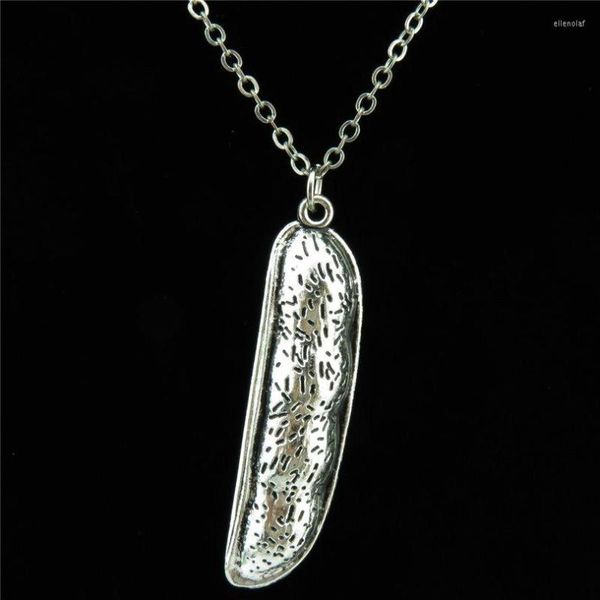 Catene R2083 Collana in lega di colore argento con catena in lega di cibo verde a forma di pisello