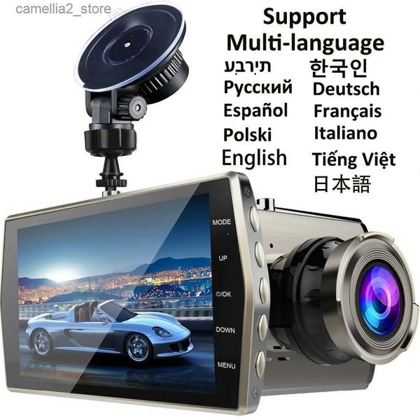 Auto-DVRs, Auto-DVR, 4,0 Zoll Full HD 1080P, Dashcam, Rückfahrkamera, Videorecorder, Nachtsicht, Blackbox, Auto-Dashcam, unterstützt mehrsprachige Q231115