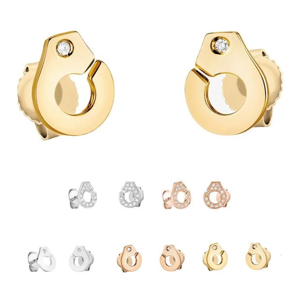 Ohrstecker aus 925er Silber, Handschellen, 18 Karat Gold, Ohrstecker, französischer Luxus, berühmte Marke, Designer, Damen-Charm, Party-Geschenk, Großhandel 231115