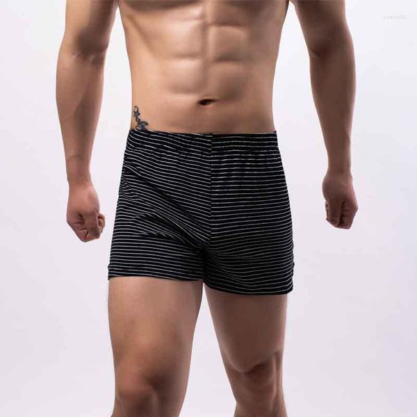 Shorts maschile xxxl pugile uomini dormono botteni sciolti a larga gamba boxershorts casa intimo mutande striscia