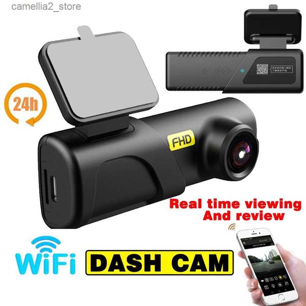 Carro DVRs Dash Cam para câmera de carro para veículo HD 1080P WiFi USB Carro DVR para veículo Dashcam Gravador de vídeo Caixa preta Monitor de estacionamento 24H Q231115