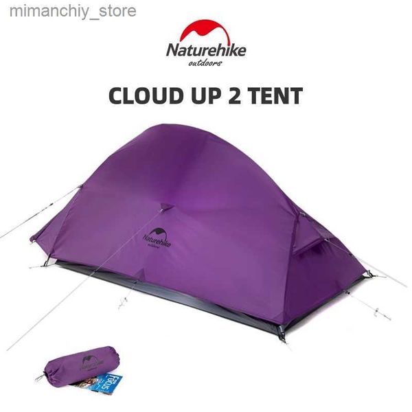 Tendas e abrigos Naturehike Cloud Up 2 Tent Ultralight Camping 20D Nylon Tent Doub Layer Outdoor Hiking Backpacking Tent com Free Tent Mat Q231115