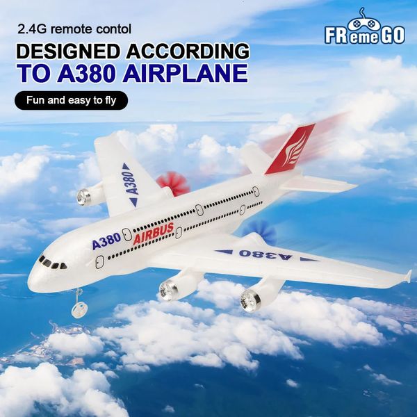Aeronave Modle Airbus A380 RC Avião Boeing 747 Avião Controle Remoto 24G Asa Fixa Modelo Brinquedos para Crianças Meninos 231114
