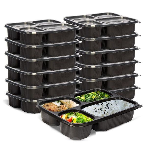 Einweggeschirr 400 Teile / los Meal Prep Containers 4 Compartment Food Storage Box Mikrowellensichere Lunchboxen Großhandel Lx4509 Dro Dh2Uj