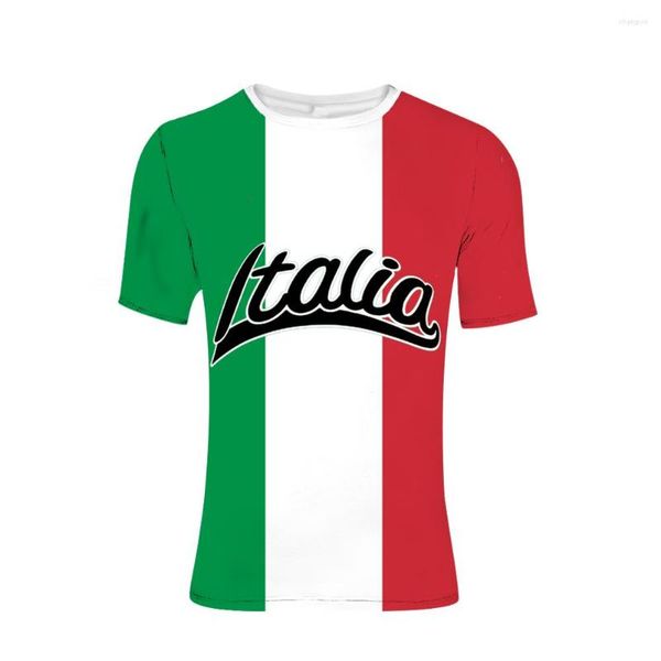Мужские рубашки T Италия Молодежь DIY Сделано на заказ номер номер рубашка нация флаг итальянская страна италия колледж печати для логотипа