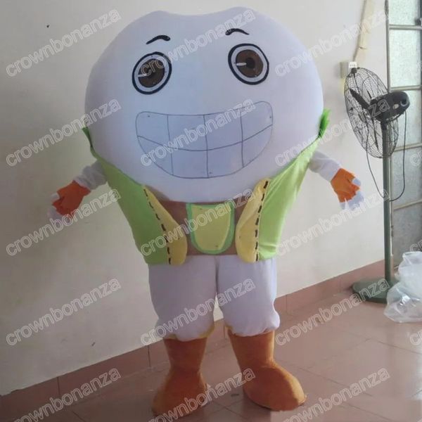 Adulto tamanho branco dentes mascote trajes halloween personagem dos desenhos animados terno terno natal festa ao ar livre outfit unisex roupas de publicidade promocional