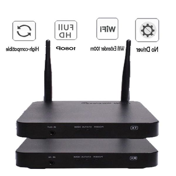 Freeshipping 5GHz 4K kit receptor de transmissão sem fio Conversor extensor de vídeo 200M Wifi HD-MI Adaptador receptor de remetente para DVD PC para Eqpm