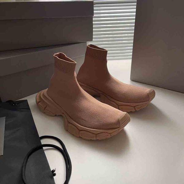 2023s Botas de tornozelo de inverno Sapatos leves Reciclados XL Sock Knit Sneaker Mulheres Mulheres Homens Sapatos Sapatos de Velocidade Preto Branco Largo Sola Casal Tamanho 35-46Box