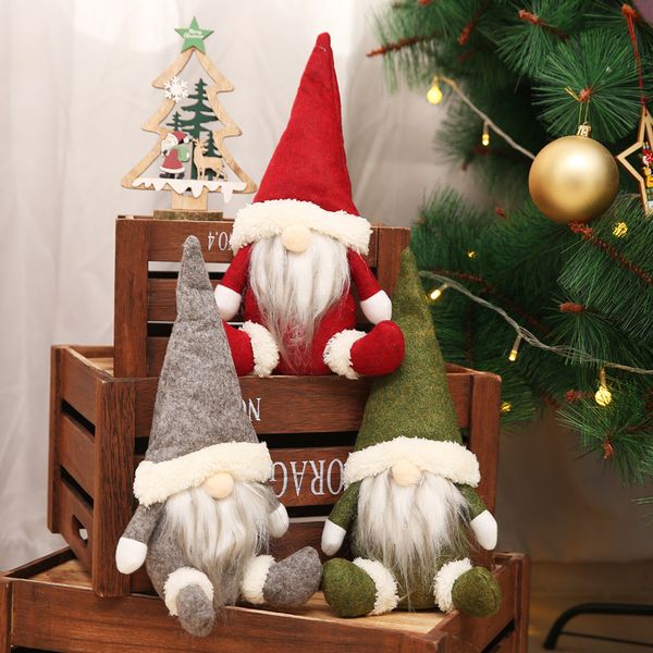 Decorações de Natal Papai Noel Boneca Sem Rosto Exibição de Janela Itens de Natal Decoração Estilo Nórdico