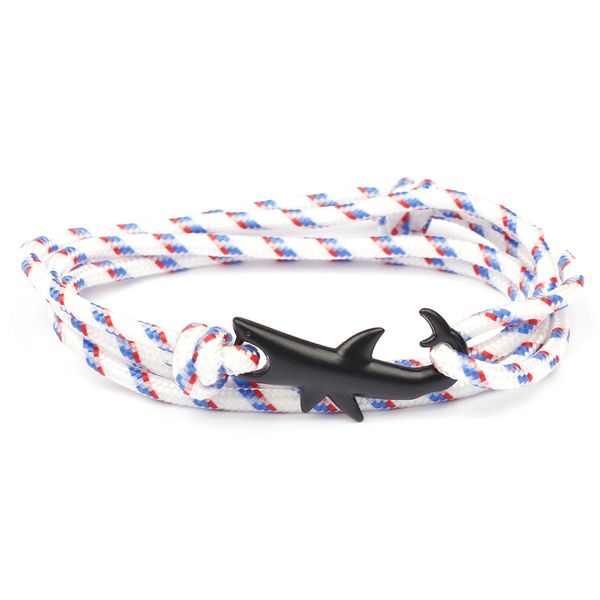 Multilayered Shark Charm Manschette Armbänder Paracord Armband für Männer und Frauen Großhandel