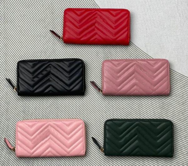 Damen 10A Designer Wavy Marmont Wallet Clutch Lady Damen lange Geldbörse Luxus PU Leder Single Zipper Geldbörsen klassische Geldbörse Kartenhalter