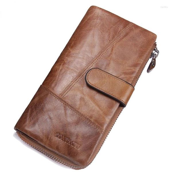Brieftaschen Design Echtes Leder Lange männer Luxus Geldbörse Spleißen Multi-funktion Handtasche Holographische Mode Kreuz-brieftasche Hohe qualität
