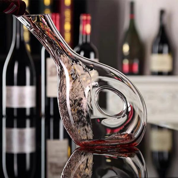 Strumenti da bar Decanter per vino Aeratore in cristallo Soffiato a mano in vetro senza piombo Smussato a forma di lumaca Accessori regalo di design 231114