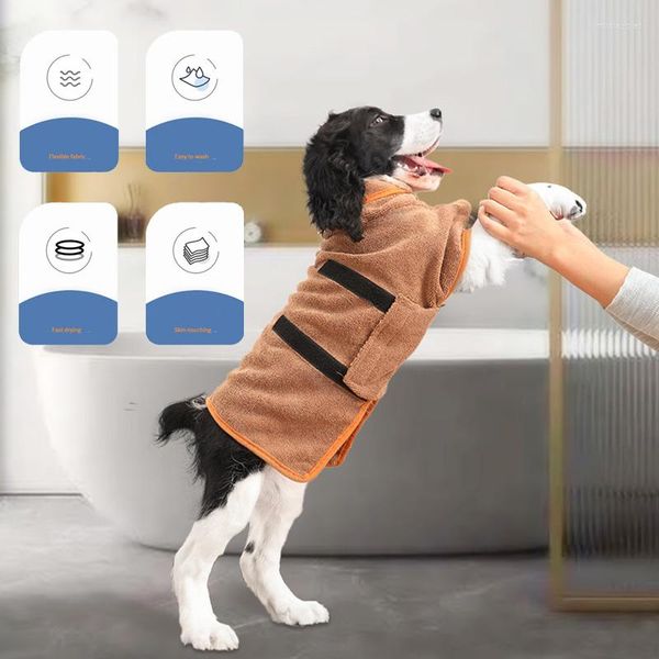 Abbigliamento per cani Cappotto per asciugatura animali domestici Telo mare assorbente in microfibra per cani di taglia grande, media e piccola Gatti Accappatoio ad asciugatura rapida Accessori per il bagno