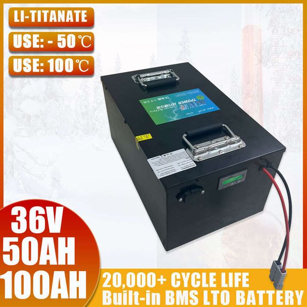 Bateria de titanato de lítio 36V 50AH 100AH LTO para barco RV Sistema de backup de armazenamento de energia solar UPS Triciclo Power Bank