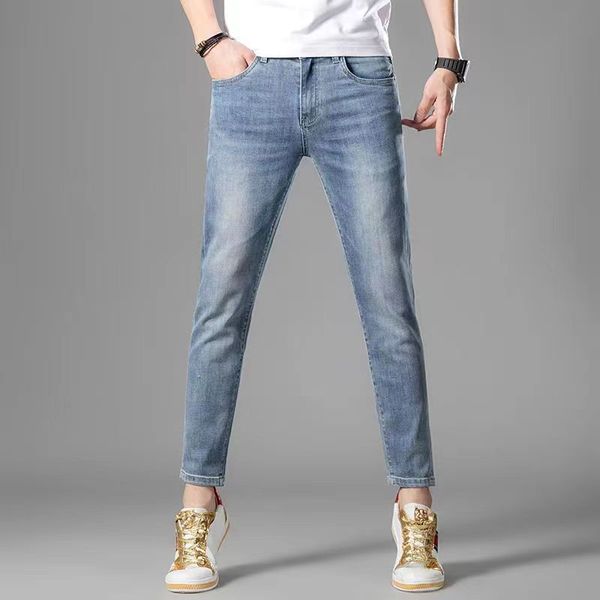 Designer-Jeans Herren- und Damen-Khaki-Hosen gewaschene blaue Jeans Freizeithosen aus elastischem, abriebfestem Stoff im europäischen und amerikanischen Stil