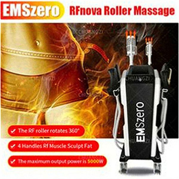 EMSZERO Wadenmassage, einfach und schnell, 7-in-1-Fettreduzierer, 14 Tesla, 6500 W, EMS-Schnellbewegungs-Entspannungsmaschine, Roller, CE-Zertifikat, 4 Griffe