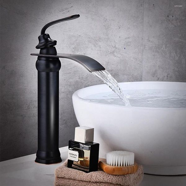 Mutfak muslukları siyah antika banyo musluk ve soğuk su el yıkama havzası tüm bakır üst lavabo tek delik