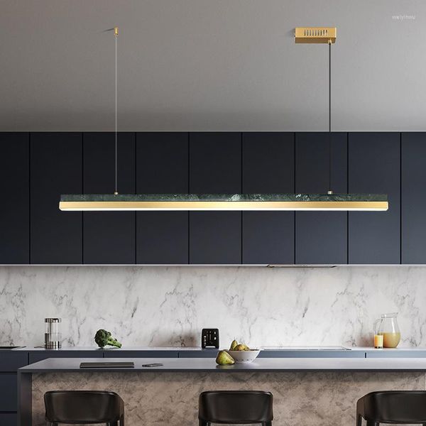 Pendelleuchten Moderne LED Restaurant Teestube Kronleuchter Nordic Designer Esstisch Bartheke Marmorstreifen Licht Luxuslampe