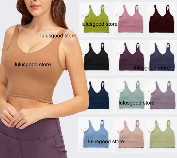 Lulus Yoga Align Sutiã Esportivo Roupas de Ginástica Mulheres Cuecas Regatas Camis À Prova de Choque Correndo Ícone da Moda Fitness Treino u Ativo de Alta Qualidade Lulusgood