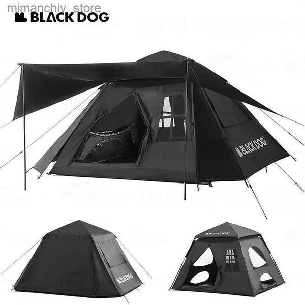Tendas e abrigos Naturehike Blackdog Automatic Dome Tent Outdoor Cabin House para 4 pessoas Camping impermeável PU3000mm Tenda interna / externa separada Q231117