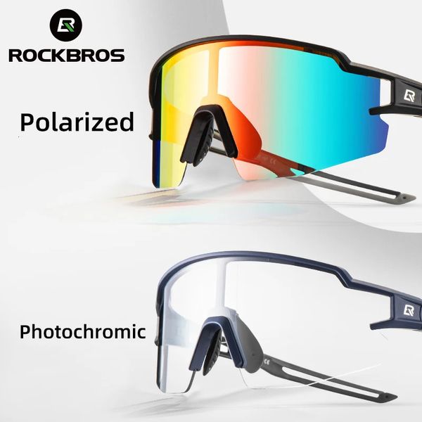 Outdoor-Brillen ROCKBROS Pochromic Fahrradbrille Polarisiert Integrierter Myopie-Rahmen Sport-Sonnenbrille Herren Damen Brille Fahrradbrille Goggle 231114