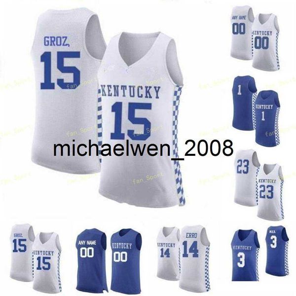 Mich28 NCAA College Kentucky Wildcats Basquete Jersey 5 Immanuel Quickley Malik Monk 3 Keldon Johnson 2 Jarred Vanderbilt Kevin Knox II personalizado