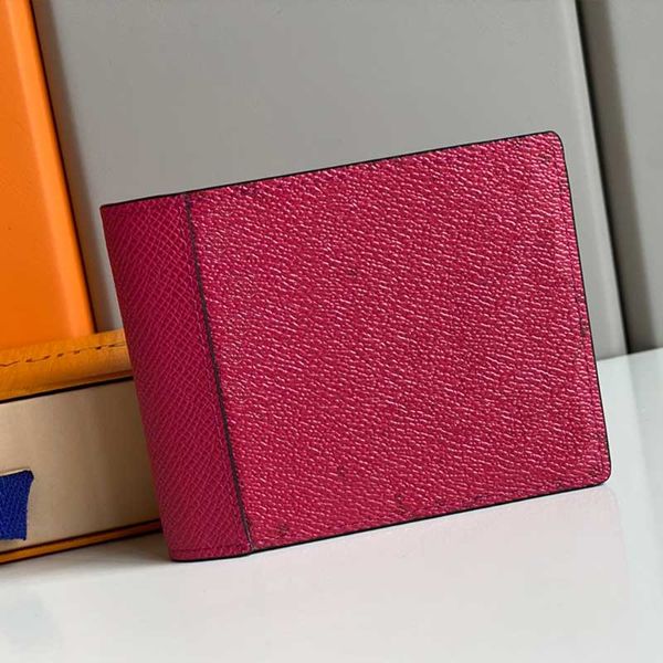 Portafoglio uomo designer portafoglio corto donna Porta carte di alta qualità Porta carte di credito in vera pelle Portamonete in pelle tela rosa M60502 M60895