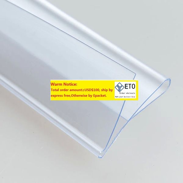 Großhandel Kunststoff-PVC-Regaldatenstreifen S N-Typ auf Mechandise Price Talker Sign Display Label Kartenhalter für Store Glass Rack 100 Stück 12 LL