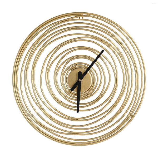 Relógios de parede Relógio de metal decorativo não ticking escritório madeira grão moda