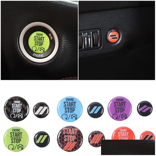 Outros acessórios interiores Motor Start Stop Button Tailgate Opener Switch Knob Trim para Dodge Challenger 2010 Up Car Interior Accesso Dhslv