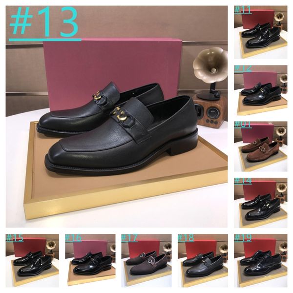 22 Stil Luxusmarke Mann Spitzschuh Designer Kleid Schuhe Original Klassische Herren Lackleder Schwarz Hochzeitsschuhe Oxford Formeller Schuh