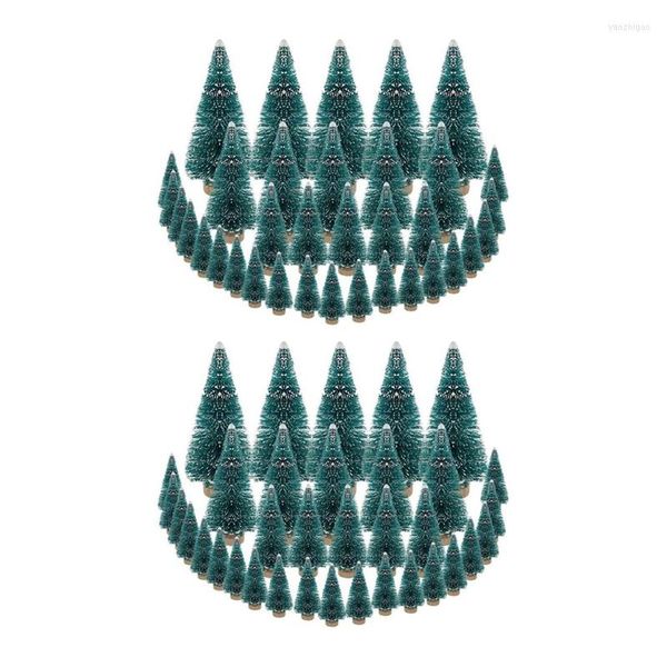 Dekorative Figuren A50I 70 STÜCKE Miniatur-Weihnachtsbaum Künstliche Schnee-Frost-Bäume Kiefer für DIY-Handwerks-Party-Dekoration (Größe 4)