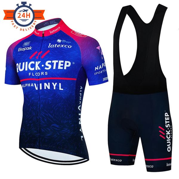 Conjuntos de camisa de ciclismo QUICK STEP Team jersey roupas masculinas verão manga curta mtb bicicleta terno pro roupas ropa ciclismo 231114