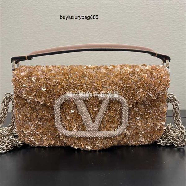 Bolsa de luxo Valen Senhoras Lantejoulas 23 Novas Mulheres Strass Champanhe Lantejoulas Bolsa de Ombro Radiante Glitter Jantar Bolsa com Logotipo 100% Qualidade Y