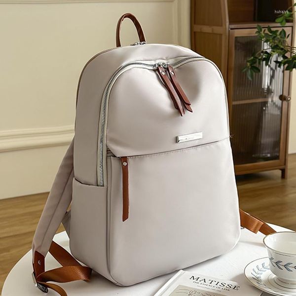 Zaino da donna in nylon da donna per laptop moda zaino da spalla zaino stile preppy zaini tinta unita per borsa da libro per ragazze