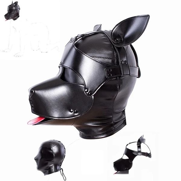 Giocattoli per adulti Giochi di ruolo in pelle erotica Maschera per cani con orecchie per fetish BDSM Bondage Cosplay Party Flirtare Giochi per adulti Giocattoli sessuali per coppie 231115