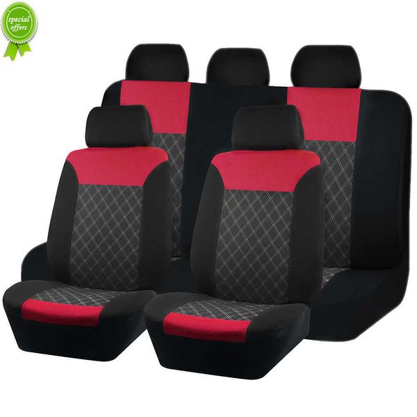 Nuovi coprisedili per auto in tessuto di poliestere universale rosso adatti per la maggior parte degli accessori per auto per camion SUV per auto Cuscino del sedile per interni trapuntati