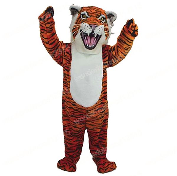 Performance Orange Tiger Maskottchen Kostüme Cartoon Karneval Hallowen Geschenke Unisex Fancy Games Outfit Urlaub Outdoor Werbung Outfit Anzug