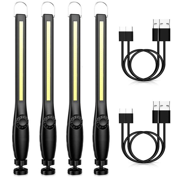 Новый светодиодный фонарик COB, магнитный рабочий USB перезаряжаемый фонарик, крючок, портативный фонарь, инспекционный светильник, лампа для ремонта автомобиля, кемпинга