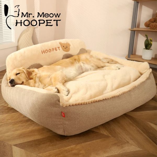 canis canetas HOOPET Dog Nest Inverno Quente Grande Cão Cabelo Dourado Keji Sazonal Universal Pet Sleeping Cat Nest Cama de cachorro removível e lavável 231114