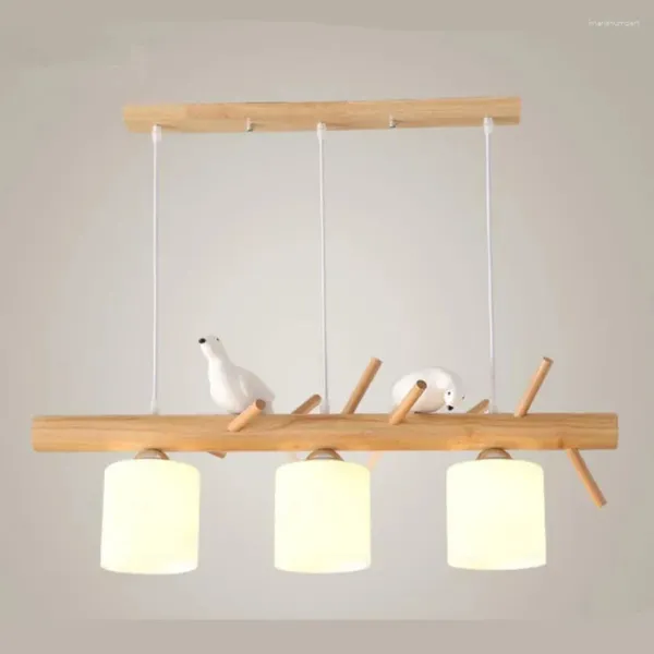 Kronleuchter Moderne Kreative Massivholz Harz Kleine Vogel E27 Birne Led Lampen Restaurant Lustre Beleuchtung Kronleuchter/droplight