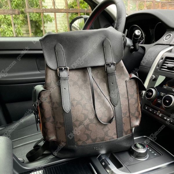 Zaino nero di design da uomo Zaino vintage per laptop Art Borsa impermeabile per scuola da viaggio di moda con laptop da 15,6 pollici Zaino grigio scuro adatto per gli uomini