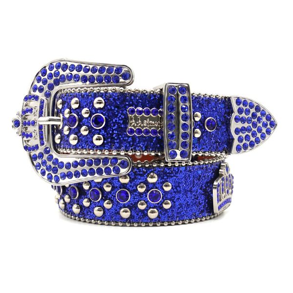 BB Designer Belt Simon New Bb Bb Crown Crown Crystal Headmens Belt для женщин блестящие бриллианты черные на черно -сине